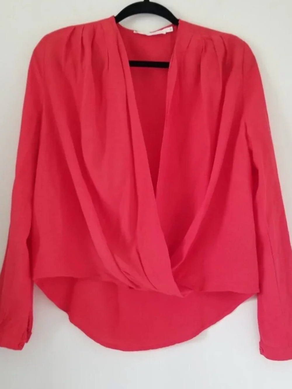 Astr Women's Draped Surplice Blouse in Red